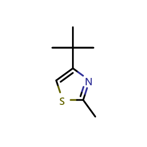 Chemical structure of 4-tert-butyl-2-methylthiazole , CAS 15679-11-5, AChemBlock X179263
