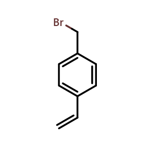Chemical structure of 4-vinylbenzyl bromide , CAS 13368-25-7, AChemBlock X179265