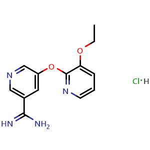 Chemical structure of 5-((3-ethoxypyridin-2-yl)oxy)nicotinimidamide hydrochloride , CAS 2639372-98-6, AChemBlock X179266