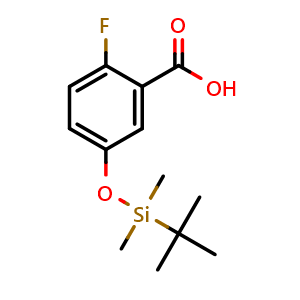 Chemical structure of 5-((Tert-butyldimethylsilyl)oxy)-2-fluorobenzoic acid , CAS 179117-75-0, AChemBlock X179267