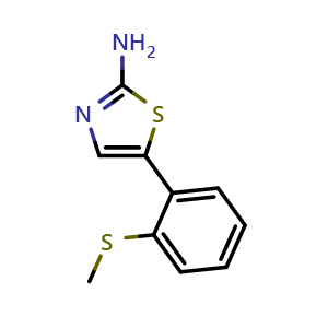 Chemical structure of 5-(2-(Methylthio)phenyl)thiazol-2-amine , CAS 2109998-74-3, AChemBlock X179276