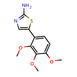 Chemical structure of 5-(2,3,4-Trimethoxyphenyl)thiazol-2-amine , CAS 1183643-40-4, AChemBlock X179280