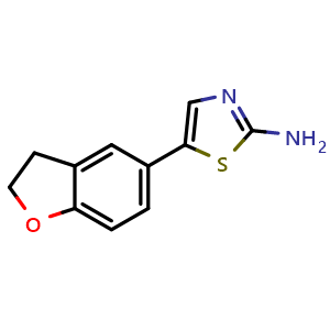 Chemical structure of 5-(2,3-Dihydrobenzofuran-5-yl)thiazol-2-amine , CAS 1179188-58-9, AChemBlock X179286