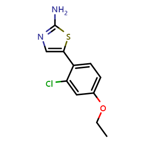 Chemical structure of 5-(2-Chloro-4-ethoxyphenyl)thiazol-2-amine , CAS 2764729-42-0, AChemBlock X179323