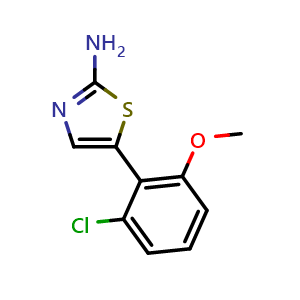 Chemical structure of 5-(2-Chloro-6-methoxyphenyl)thiazol-2-amine , CAS 1600891-88-0, AChemBlock X179329