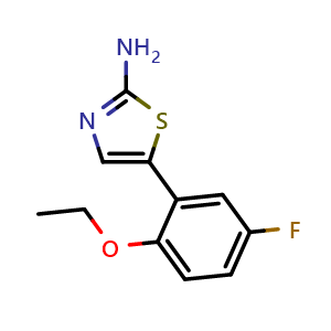 Chemical structure of 5-(2-ethoxy-5-fluorophenyl)thiazol-2-amine , CAS 2755717-39-4, AChemBlock X179331