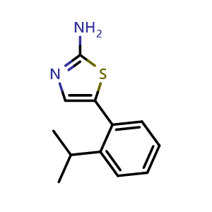 Chemical structure of 5-(2-Isopropylphenyl)thiazol-2-amine , CAS 1880314-76-0, AChemBlock X179353