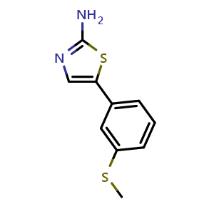 Chemical structure of 5-(3-(Methylthio)phenyl)thiazol-2-amine , CAS 2150253-83-9, AChemBlock X179360