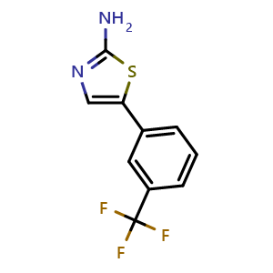 Chemical structure of 5-(3-(Trifluoromethyl)phenyl)thiazol-2-amine , CAS 926224-03-5, AChemBlock X179362