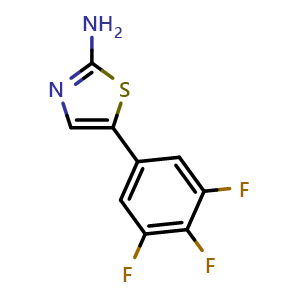 Chemical structure of 5-(3,4,5-Trifluorophenyl)thiazol-2-amine , CAS 1247539-31-6, AChemBlock X179363