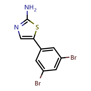 Chemical structure of 5-(3,5-Dibromophenyl)thiazol-2-amine , CAS 1935442-86-6, AChemBlock X179371