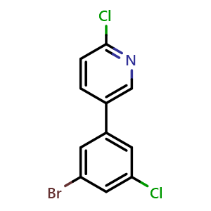 Chemical structure of 5-(3-Bromo-5-chlorophenyl)-2-chloropyridine , CAS 2734774-94-6, AChemBlock X179389
