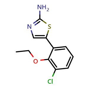 Chemical structure of 5-(3-Chloro-2-ethoxyphenyl)thiazol-2-amine , CAS 2755722-73-5, AChemBlock X179401
