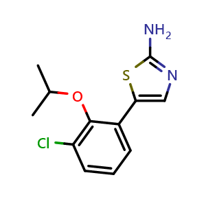 Chemical structure of 5-(3-chloro-2-isopropoxyphenyl)thiazol-2-amine , CAS 2755724-13-9, AChemBlock X179402