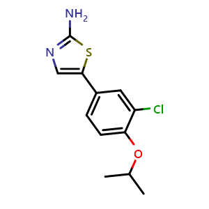 Chemical structure of 5-(3-Chloro-4-isopropoxyphenyl)thiazol-2-amine , CAS 2764729-15-7, AChemBlock X179407