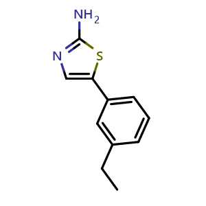 Chemical structure of 5-(3-Ethylphenyl)thiazol-2-amine , CAS 1509544-59-5, AChemBlock X179422
