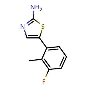 Chemical structure of 5-(3-Fluoro-2-methylphenyl)thiazol-2-amine , CAS 1550534-38-7, AChemBlock X179424