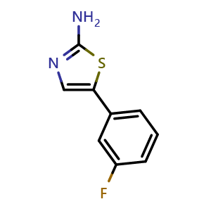 Chemical structure of 5-(3-Fluorophenyl)thiazol-2-amine , CAS 438585-95-6, AChemBlock X179429