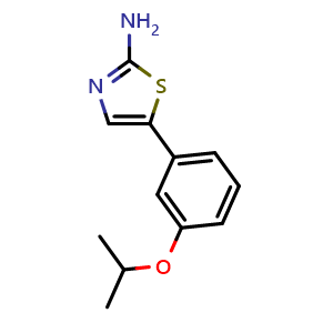 Chemical structure of 5-(3-Isopropoxyphenyl)thiazol-2-amine , CAS 1509193-39-8, AChemBlock X179431