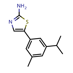 Chemical structure of 5-(3-isopropyl-5-methylphenyl)thiazol-2-amine , CAS 2755724-71-9, AChemBlock X179432
