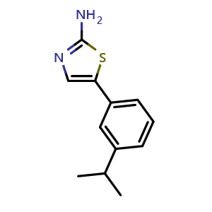 Chemical structure of 5-(3-Isopropylphenyl)thiazol-2-amine , CAS 2012823-15-1, AChemBlock X179433