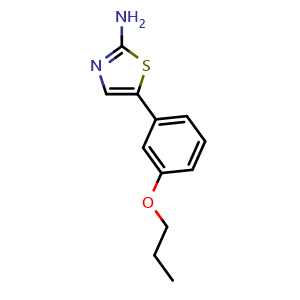 Chemical structure of 5-(3-Propoxyphenyl)thiazol-2-amine , CAS 1596698-60-0, AChemBlock X179438