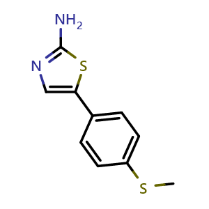Chemical structure of 5-(4-(Methylthio)phenyl)thiazol-2-amine , CAS 1823409-07-9, AChemBlock X179447