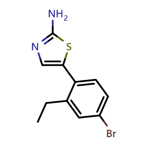 Chemical structure of 5-(4-Bromo-2-ethylphenyl)thiazol-2-amine , CAS 2734775-82-5, AChemBlock X179462