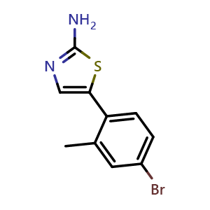 Chemical structure of 5-(4-Bromo-2-methylphenyl)thiazol-2-amine , CAS 1936113-43-7, AChemBlock X179467