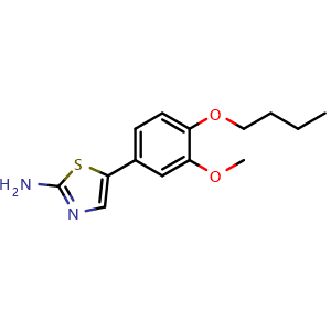 Chemical structure of 5-(4-Butoxy-3-methoxyphenyl)thiazol-2-amine , CAS 2764733-88-0, AChemBlock X179478
