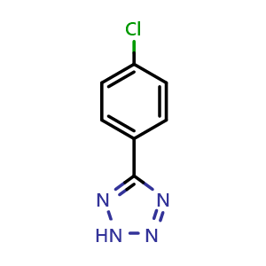 Chemical structure of 5-(4-chlorophenyl)-2H-tetrazole , CAS 16687-61-9, AChemBlock X179492
