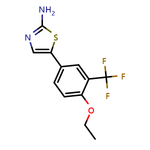 Chemical structure of 5-(4-ethoxy-3-(trifluoromethyl)phenyl)thiazol-2-amine , CAS 2755719-88-9, AChemBlock X179493