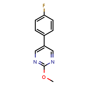 Chemical structure of 5-(4-Fluorophenyl)-2-methoxypyrimidine , CAS 2764728-01-8, AChemBlock X179501