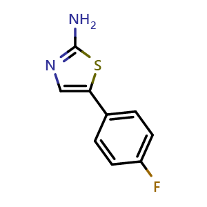 Chemical structure of 5-(4-Fluorophenyl)thiazol-2-amine , CAS 774-50-5, AChemBlock X179503