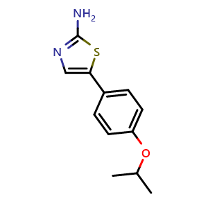 Chemical structure of 5-(4-Isopropoxyphenyl)thiazol-2-amine , CAS 893663-27-9, AChemBlock X179509