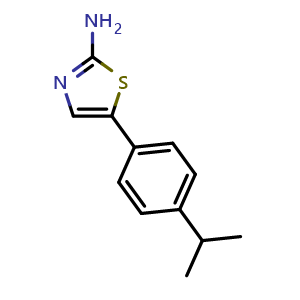 Chemical structure of 5-(4-Isopropylphenyl)thiazol-2-amine , CAS 100987-90-4, AChemBlock X179510