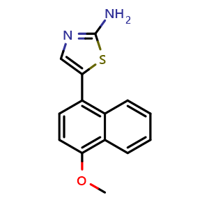 Chemical structure of 5-(4-Methoxynaphthalen-1-yl)thiazol-2-amine , CAS 1178322-39-8, AChemBlock X179514