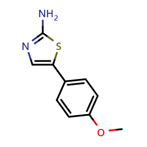 Chemical structure of 5-(4-Methoxyphenyl)thiazol-2-amine , CAS 306280-31-9, AChemBlock X179515