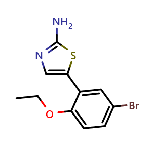 Chemical structure of 5-(5-Bromo-2-ethoxyphenyl)thiazol-2-amine , CAS 2755724-72-0, AChemBlock X179521