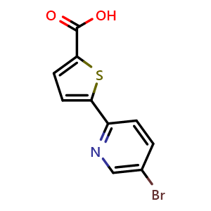 Chemical structure of 5-(5-Bromo-2-pyridinyl)-2-thiophenecarboxylic acid , CAS 2026064-10-6, AChemBlock X179525