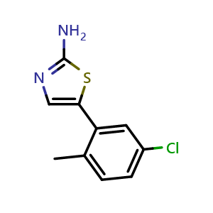 Chemical structure of 5-(5-Chloro-2-methylphenyl)thiazol-2-amine , CAS 2168825-88-3, AChemBlock X179529