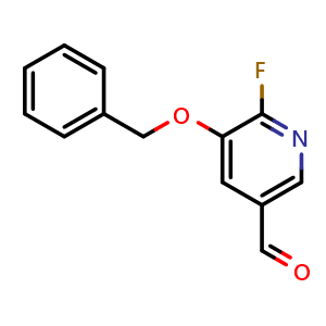 Chemical structure of 5-(Benzyloxy)-6-fluoronicotinaldehyde , CAS 2734778-44-8, AChemBlock X179554