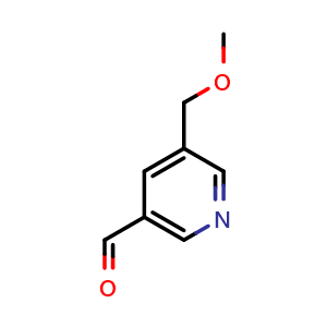 Chemical structure of 5-(Methoxymethyl)-pyridine-3-carboxaldehyde , CAS 1669438-74-7, AChemBlock X179562