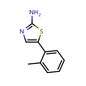 Chemical structure of 5-(O-tolyl)thiazol-2-amine , CAS 1183394-92-4, AChemBlock X179571