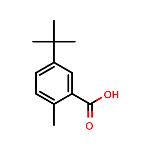 Chemical structure of 5-(Tert-butyl)-2-methylbenzoic acid , CAS 28162-25-6, AChemBlock X179579