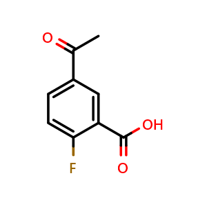 Chemical structure of 5-Acetyl-2-fluorobenzoic acid , CAS 1499034-74-0, AChemBlock X179595