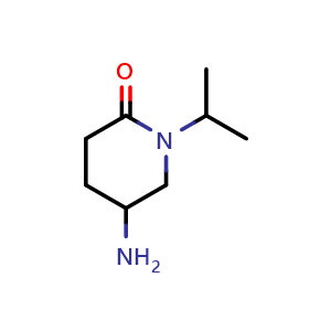 Chemical structure of 5-Amino-1-isopropylpiperidin-2-one , CAS 1334148-30-9, AChemBlock X179602