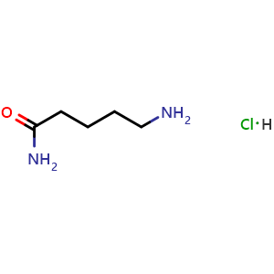 Chemical structure of 5-Aminopentanamide hydrochloride , CAS 97965-80-5, AChemBlock X179605