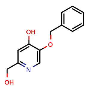 Chemical structure of 5-benzyloxy-4-hydroxy-2-hydroxymethylpyridine , CAS 59281-14-0, AChemBlock X179608