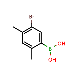 Chemical structure of 5-Brom-2,4-dimethylphenylboronic acid , CAS 854662-84-3, AChemBlock X179609